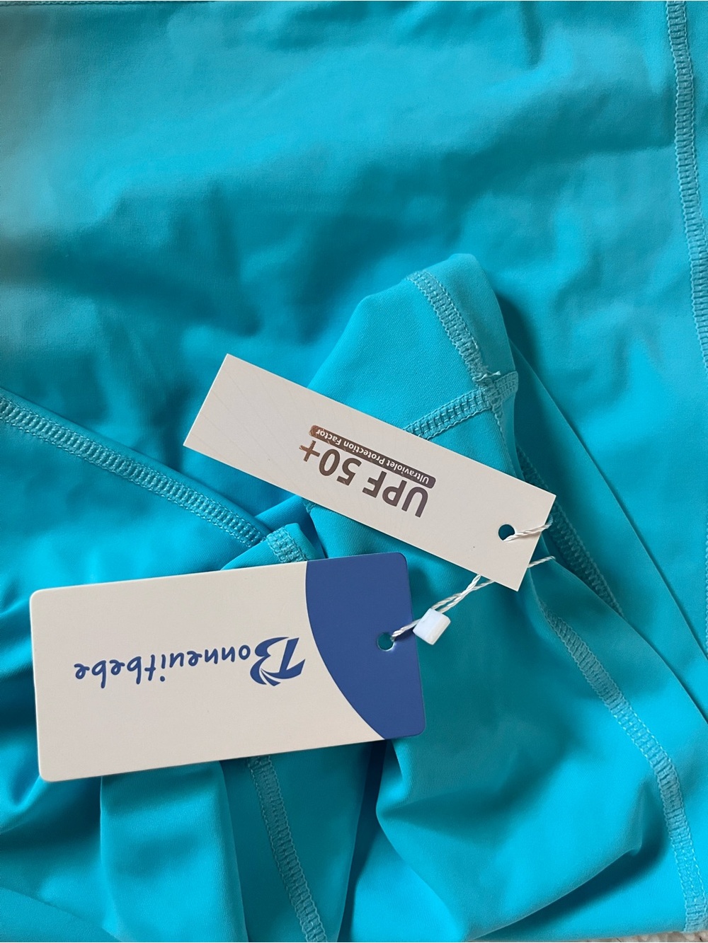 Light Aqua Long Sleeve Rash Guard Top - Picture 5 of 5